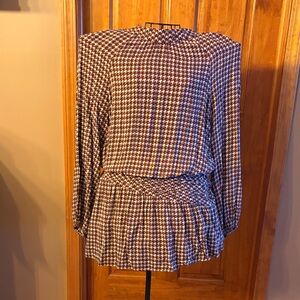 Ramy Brook Black and White Houndstooth Dress